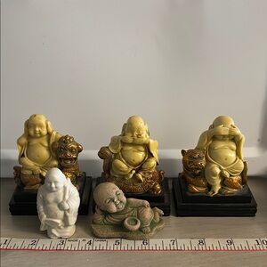 Gold and White Decorative Buddha Accents